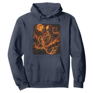 90s Retro Skeleton Full Moon Spooky Halloween Graphic Hoodie