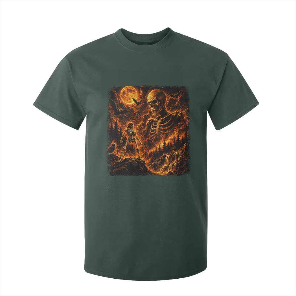 90s Retro Skeleton Full Moon Spooky Halloween Graphic T Shirt For Kid