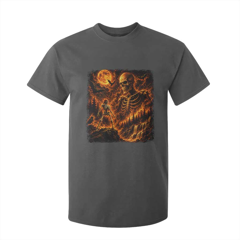 90s Retro Skeleton Full Moon Spooky Halloween Graphic T Shirt For Kid
