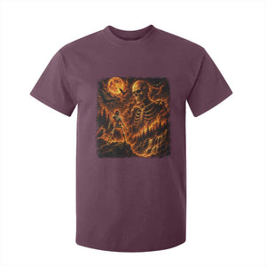 90s Retro Skeleton Full Moon Spooky Halloween Graphic T Shirt For Kid