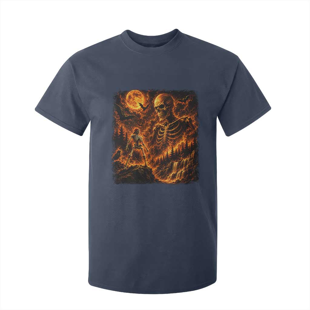 90s Retro Skeleton Full Moon Spooky Halloween Graphic T Shirt For Kid