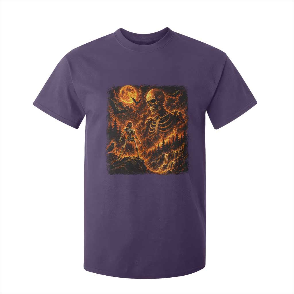 90s Retro Skeleton Full Moon Spooky Halloween Graphic T Shirt For Kid