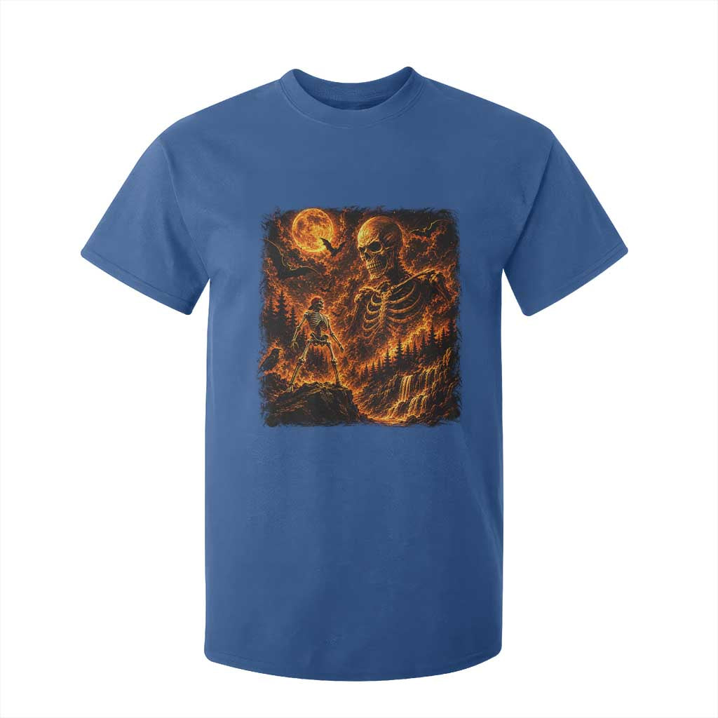 90s Retro Skeleton Full Moon Spooky Halloween Graphic T Shirt For Kid