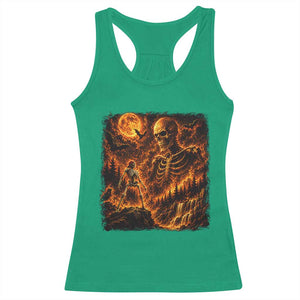 90s Retro Skeleton Full Moon Spooky Halloween Graphic Racerback Tank Top