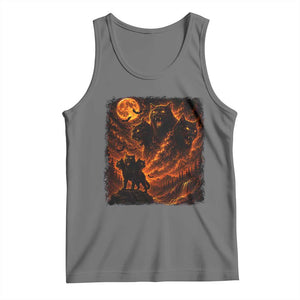 Fiery Three Headed Cat Tank Top Dark Fantasy Halloween Graphic Vintage 90s Halloween