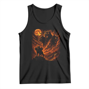 Fiery Three Headed Cat Tank Top Dark Fantasy Halloween Graphic Vintage 90s Halloween