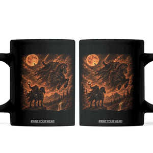 Fiery Headless Horseman Dark Fantasy Halloween Graphic Coffee Mug