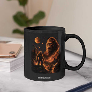 Bigfoot Sasquatch Under The Moon Night Forest Graphic Coffee Mug