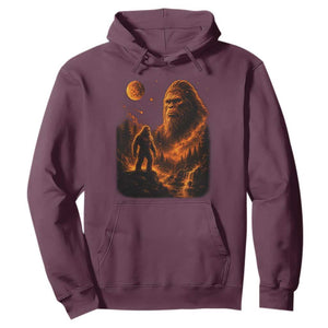 Bigfoot Sasquatch Under The Moon Night Forest Graphic Hoodie