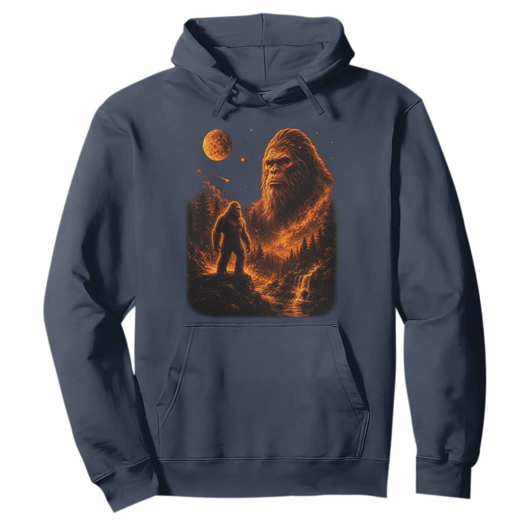 Bigfoot Sasquatch Under The Moon Night Forest Graphic Hoodie