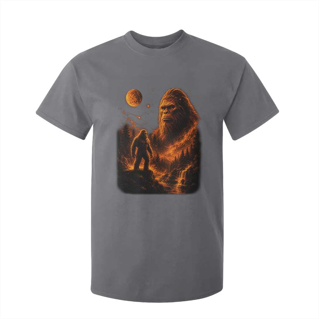 Bigfoot Sasquatch Under The Moon Night Forest Graphic T Shirt For Kid