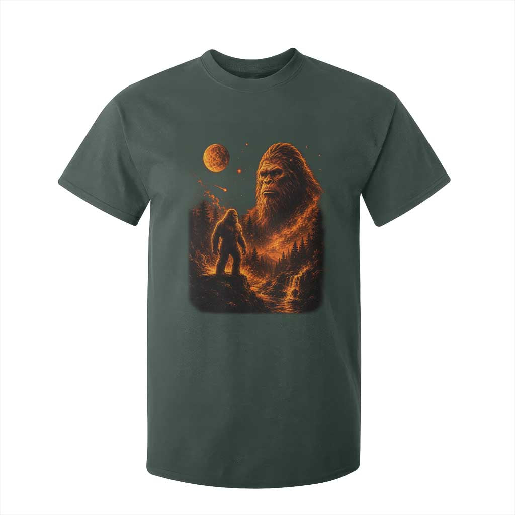Bigfoot Sasquatch Under The Moon Night Forest Graphic T Shirt For Kid
