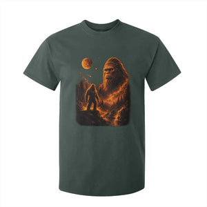 Bigfoot Sasquatch Under The Moon Night Forest Graphic T Shirt For Kid