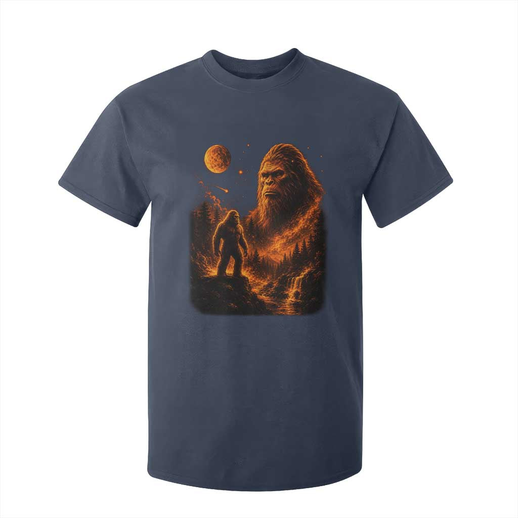 Bigfoot Sasquatch Under The Moon Night Forest Graphic T Shirt For Kid