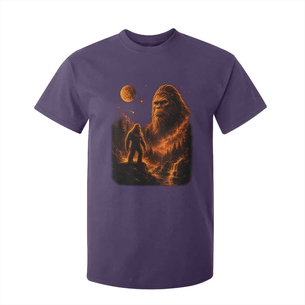 Bigfoot Sasquatch Under The Moon Night Forest Graphic T Shirt For Kid