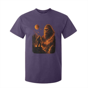 Bigfoot Sasquatch Under The Moon Night Forest Graphic T Shirt For Kid