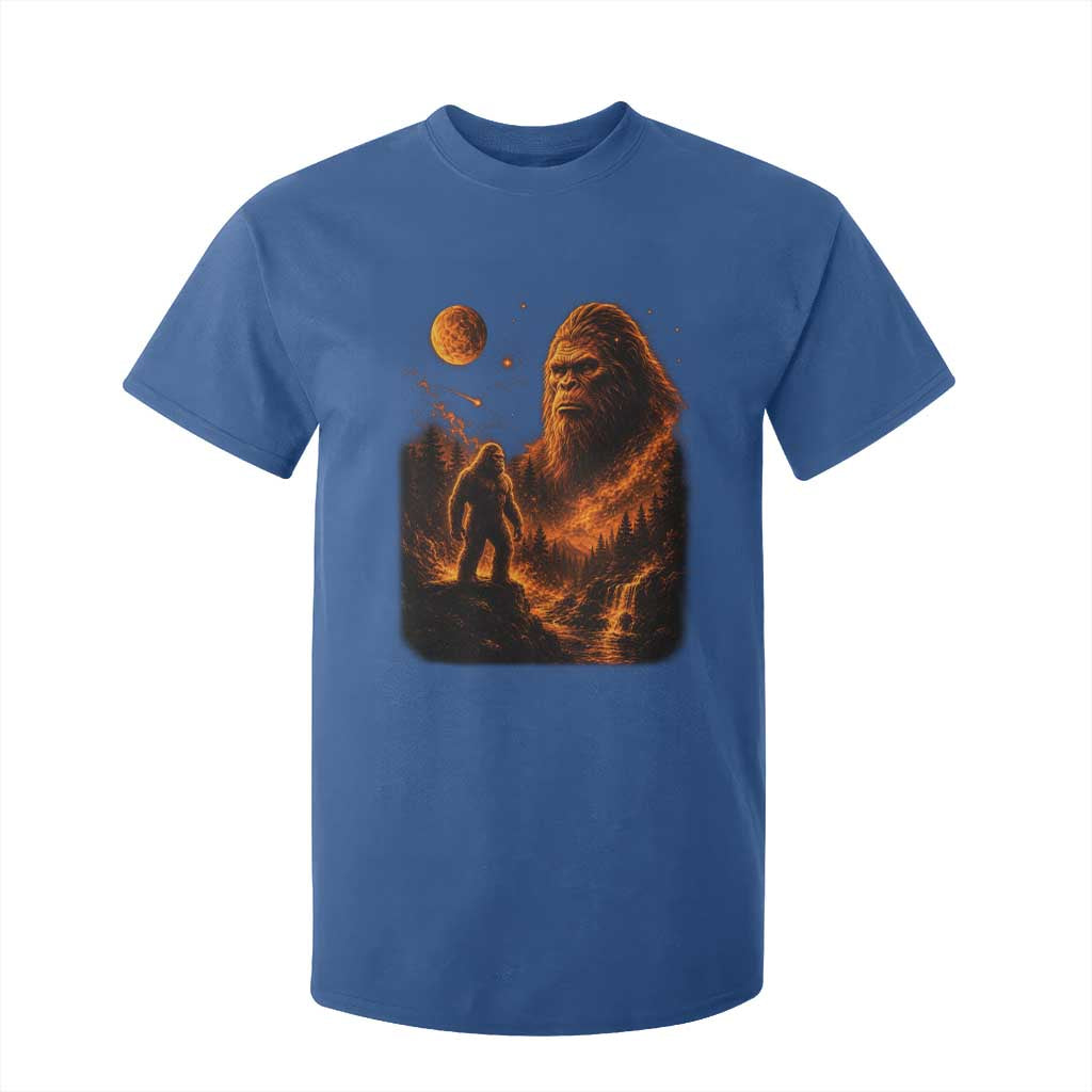 Bigfoot Sasquatch Under The Moon Night Forest Graphic T Shirt For Kid