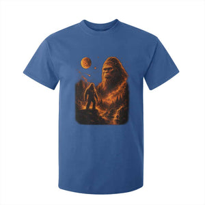Bigfoot Sasquatch Under The Moon Night Forest Graphic T Shirt For Kid