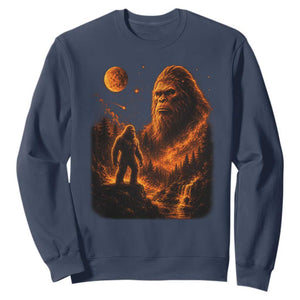 Bigfoot Sasquatch Under The Moon Night Forest Graphic Sweatshirt