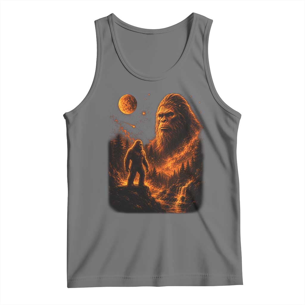 Bigfoot Sasquatch Under The Moon Night Forest Graphic Tank Top
