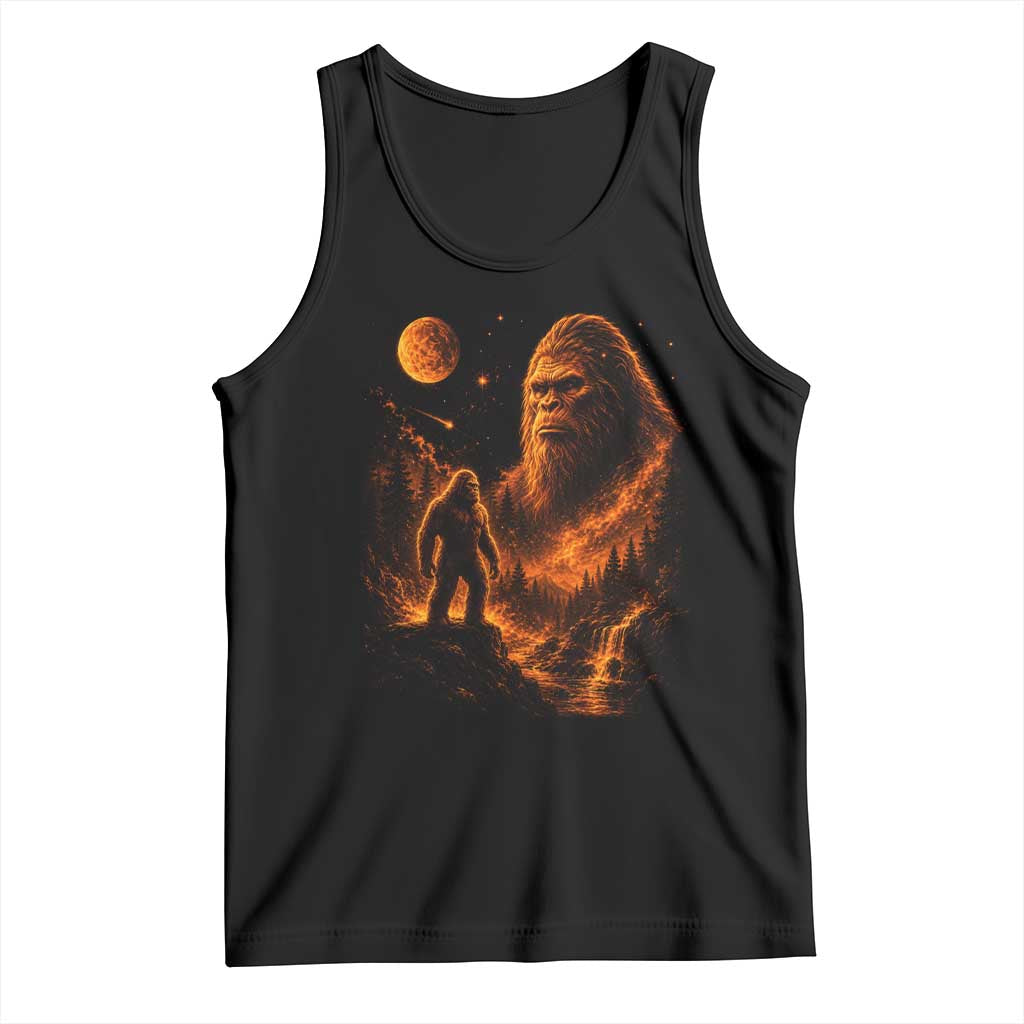 Bigfoot Sasquatch Under The Moon Night Forest Graphic Tank Top