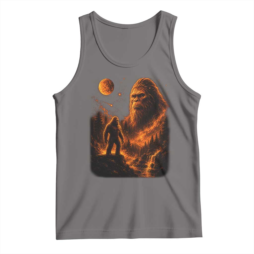 Bigfoot Sasquatch Under The Moon Night Forest Graphic Tank Top