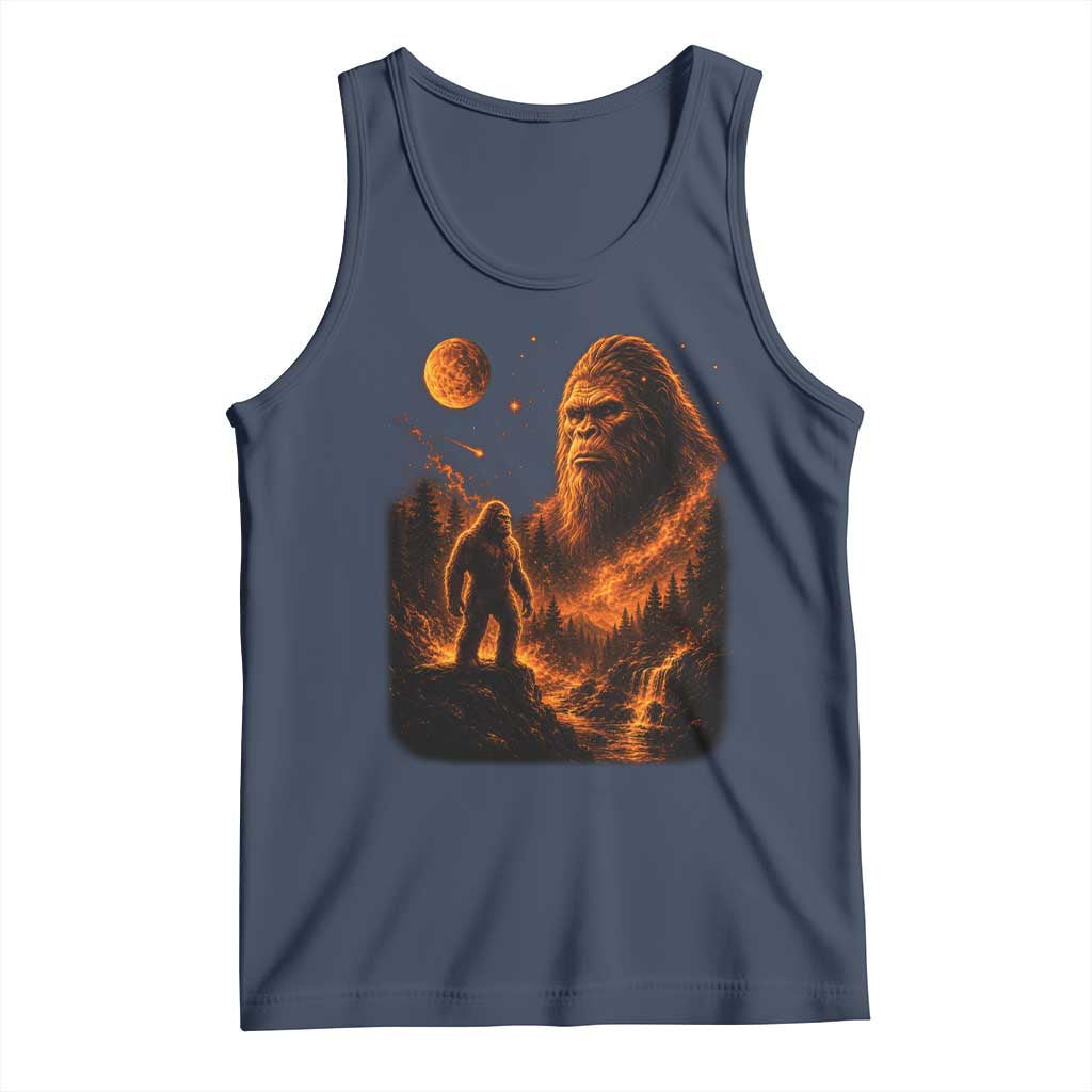 Bigfoot Sasquatch Under The Moon Night Forest Graphic Tank Top