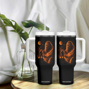 Bigfoot Sasquatch Under The Moon Night Forest Graphic Tumbler With Handle
