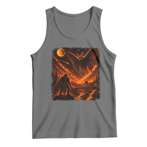 Mothman Cryptid Under The Moon 90s Retro Tank Top Vintage Silver Bridge Dark Fantasy Graphic