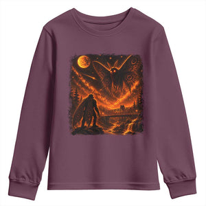 Mothman Cryptid Under The Moon 90s Retro Youth Sweatshirt Vintage Silver Bridge Dark Fantasy Graphic