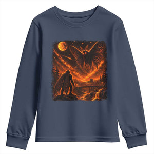 Mothman Cryptid Under The Moon 90s Retro Youth Sweatshirt Vintage Silver Bridge Dark Fantasy Graphic
