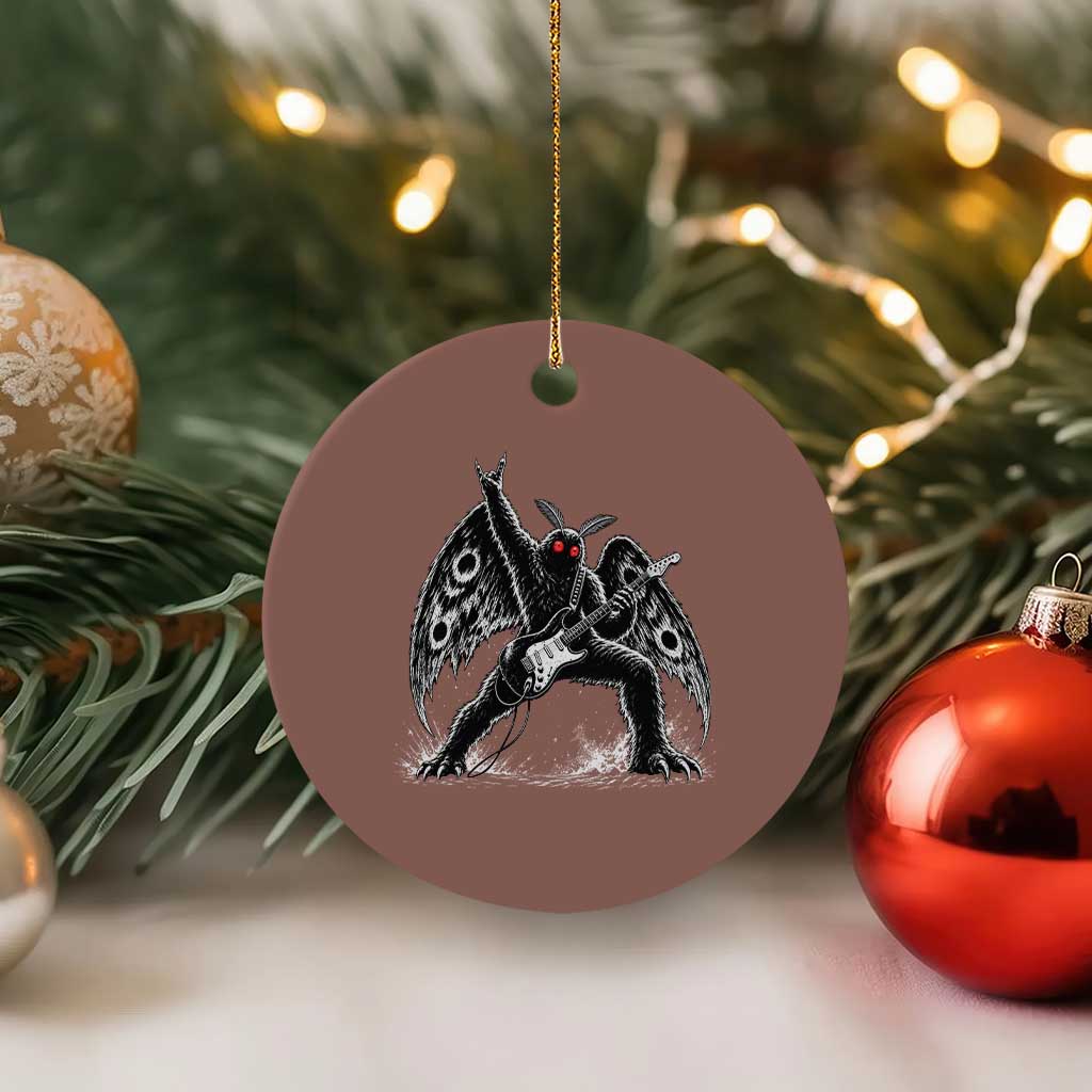 Mothman Rock Guitarist Ceramic Ornament Heavy Metal Cryptid Monochromatic