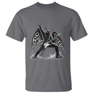 Mothman Rock Guitarist T Shirt Heavy Metal Cryptid Monochromatic