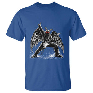 Mothman Rock Guitarist T Shirt Heavy Metal Cryptid Monochromatic