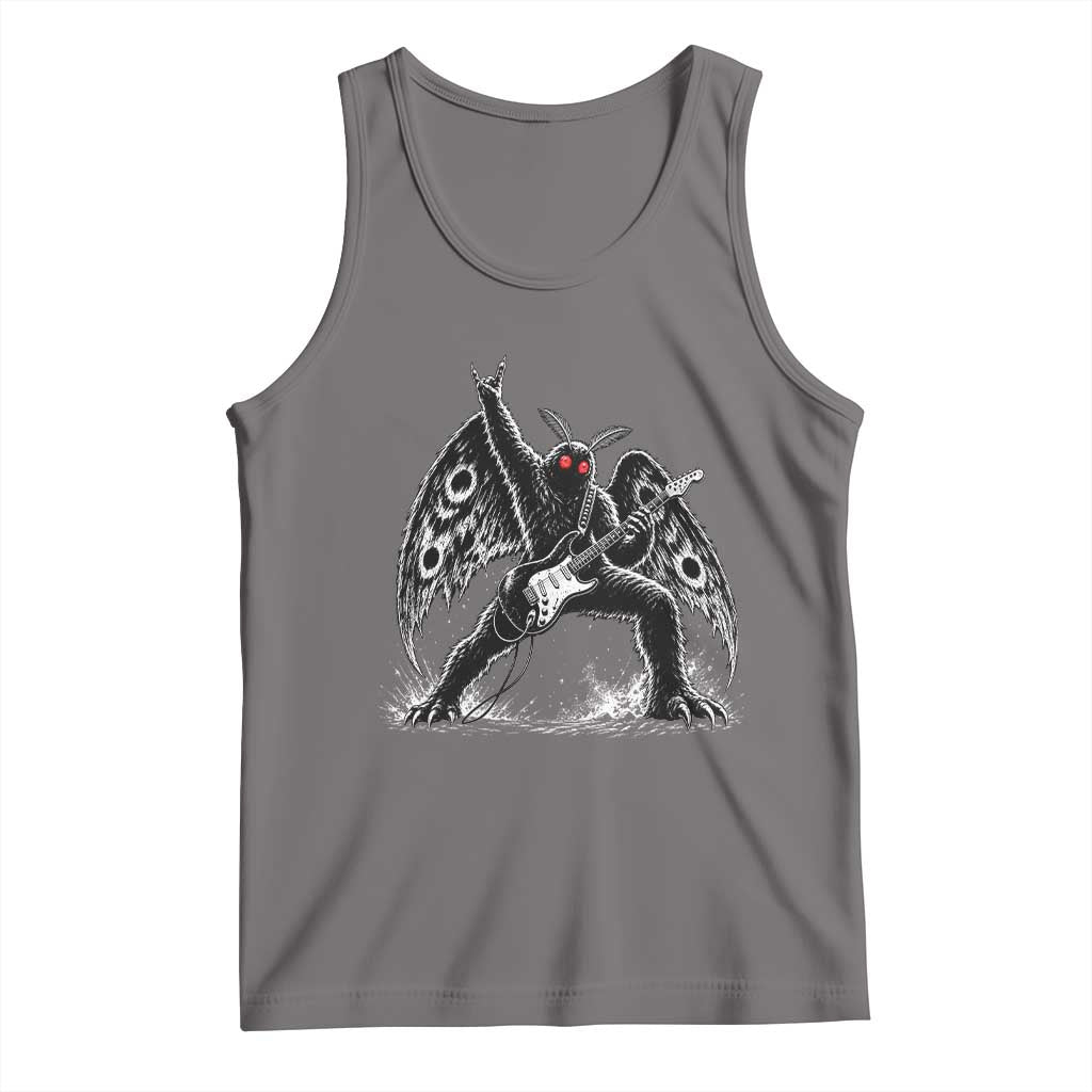Mothman Rock Guitarist Tank Top Heavy Metal Cryptid Monochromatic