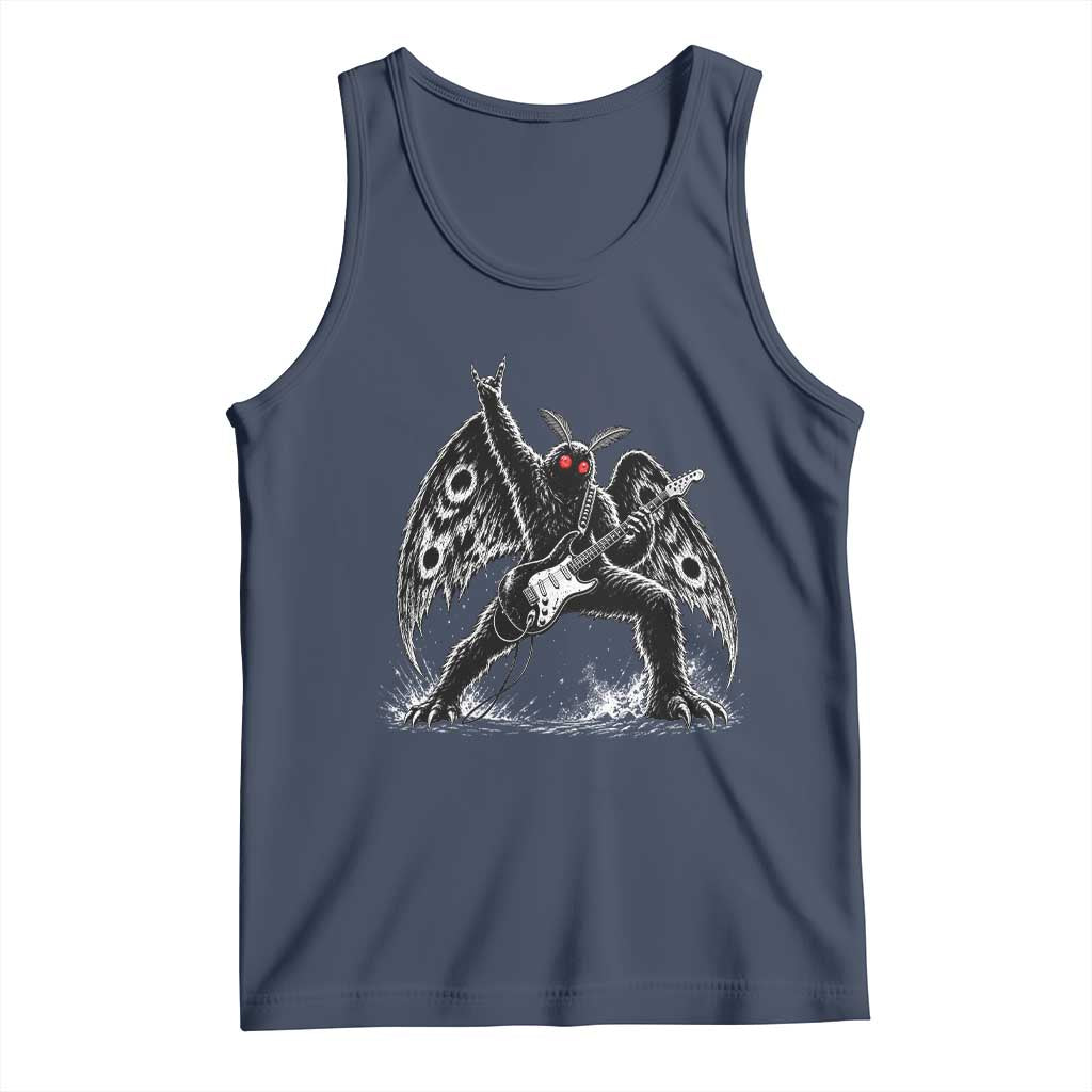 Mothman Rock Guitarist Tank Top Heavy Metal Cryptid Monochromatic