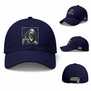 Horror Creepy Nun Demon Unholy Evil Occult Scary Goth Graphic Halloween Baseball Cap