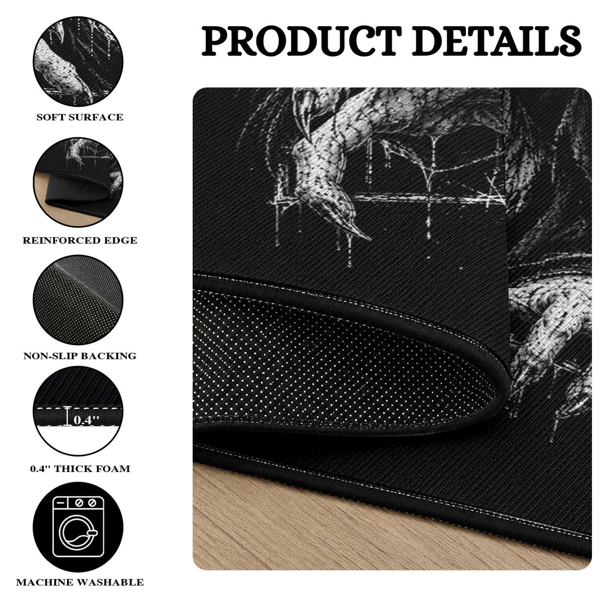 Horror Creepy Nun Demon Unholy Evil Occult Scary Goth Graphic Halloween Round Rug