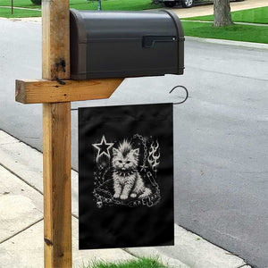 Punk Rock Kitten Mohawk Spooky Y2K Grunge Cat Graphic Garden Flag
