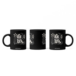 Punk Rock Kitten Mohawk Spooky Y2K Grunge Cat Graphic Coffee Mug