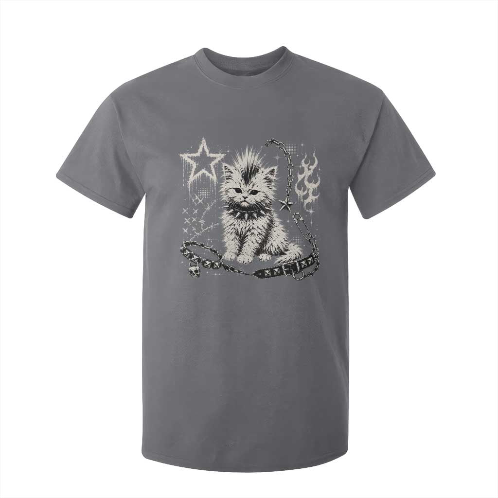 Punk Rock Kitten Mohawk Spooky Y2K Grunge Cat Graphic T Shirt For Kid