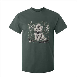 Punk Rock Kitten Mohawk Spooky Y2K Grunge Cat Graphic T Shirt For Kid