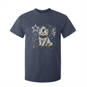 Punk Rock Kitten Mohawk Spooky Y2K Grunge Cat Graphic T Shirt For Kid