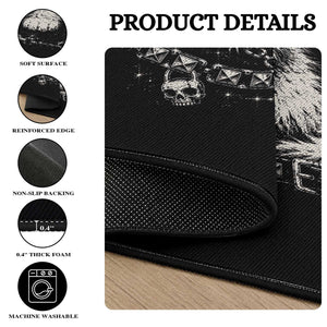 Punk Rock Kitten Mohawk Spooky Y2K Grunge Cat Graphic Round Rug