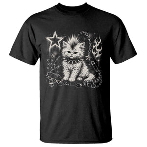 Punk Rock Kitten Mohawk Spooky Y2K Grunge Cat Graphic T Shirt