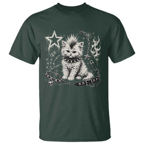 Punk Rock Kitten Mohawk Spooky Y2K Grunge Cat Graphic T Shirt