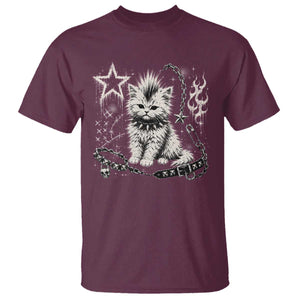 Punk Rock Kitten Mohawk Spooky Y2K Grunge Cat Graphic T Shirt