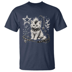 Punk Rock Kitten Mohawk Spooky Y2K Grunge Cat Graphic T Shirt