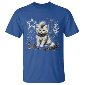 Punk Rock Kitten Mohawk Spooky Y2K Grunge Cat Graphic T Shirt