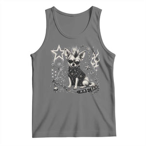 Punk Rock Chihuahua Dog Mohawk Spooky Y2K Grunge Graphic Tank Top